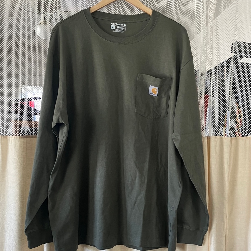 Carhartt Olive Green Long-Sleeve Pocket Tee